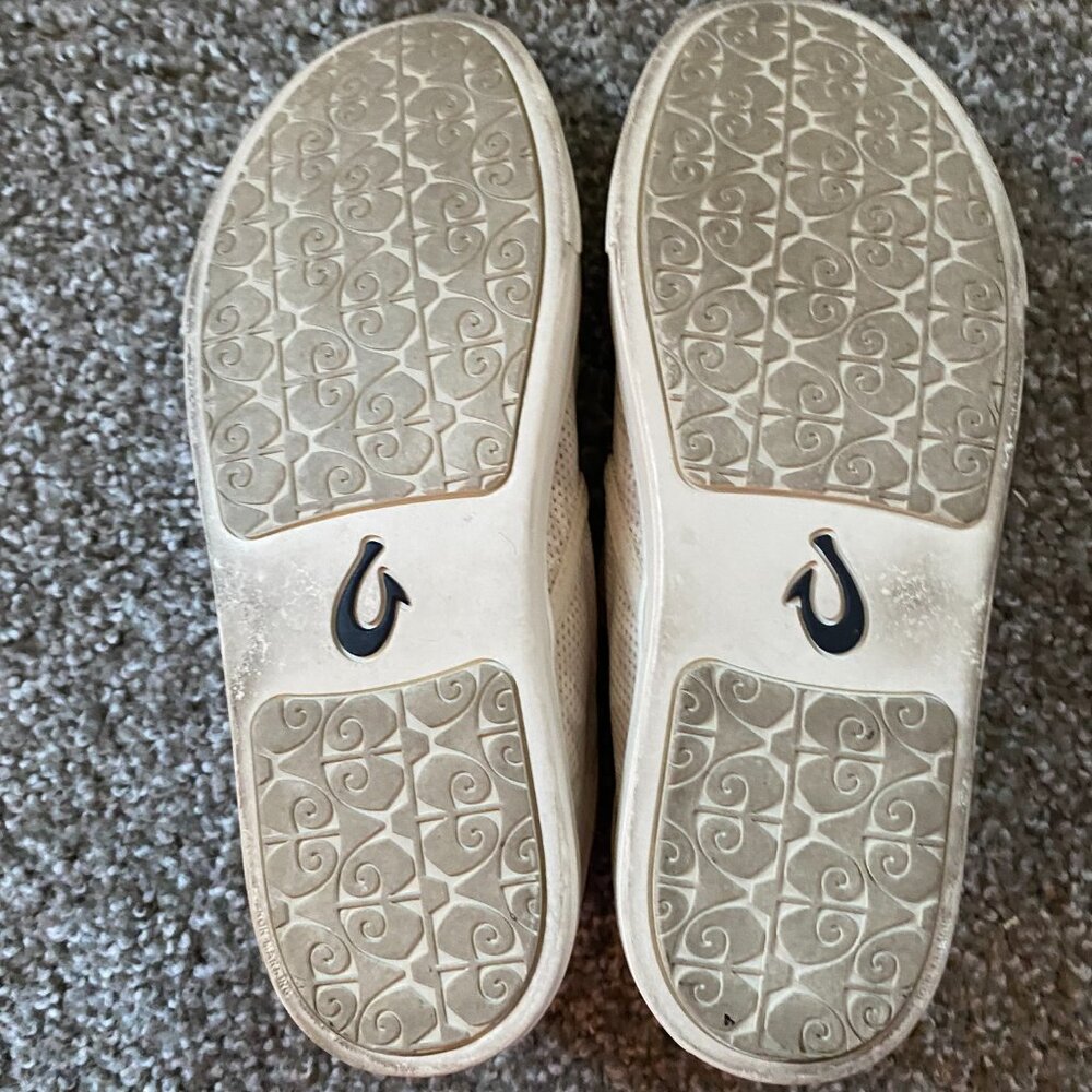 OluKai Women's White Perforated Slip-On Flats - Picture 5 of 6